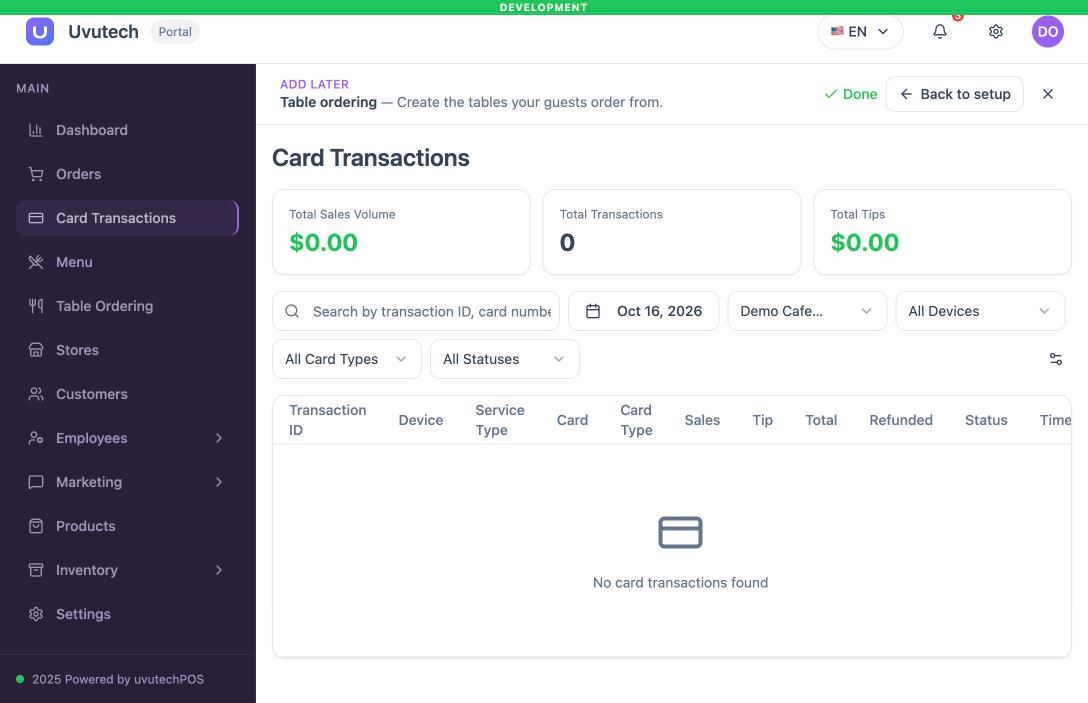 Card Transactions trên Portal