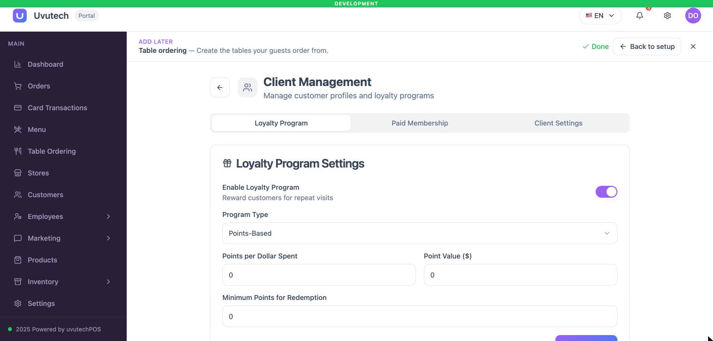 Cài đặt Loyalty Program