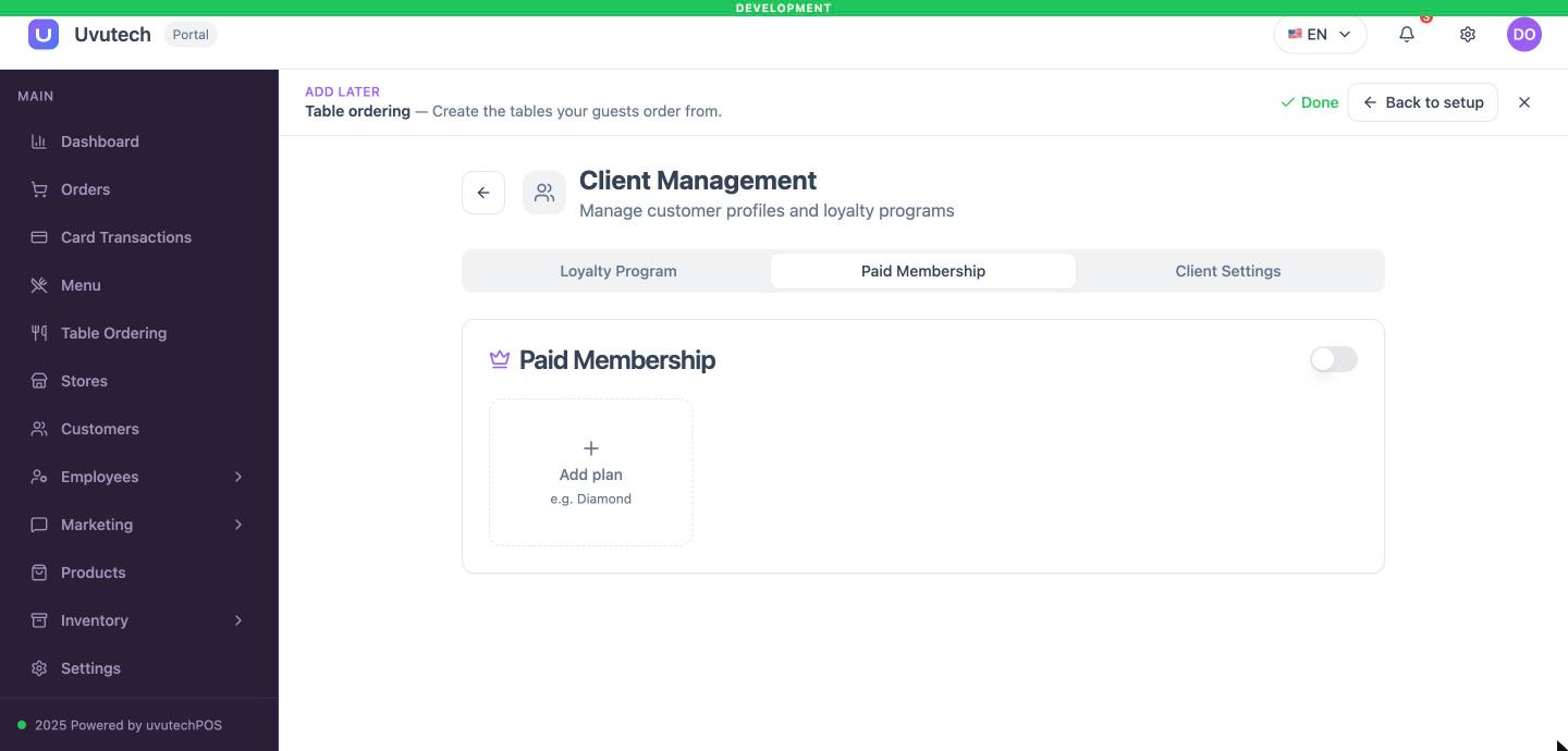 Công tắc Paid Membership và gói