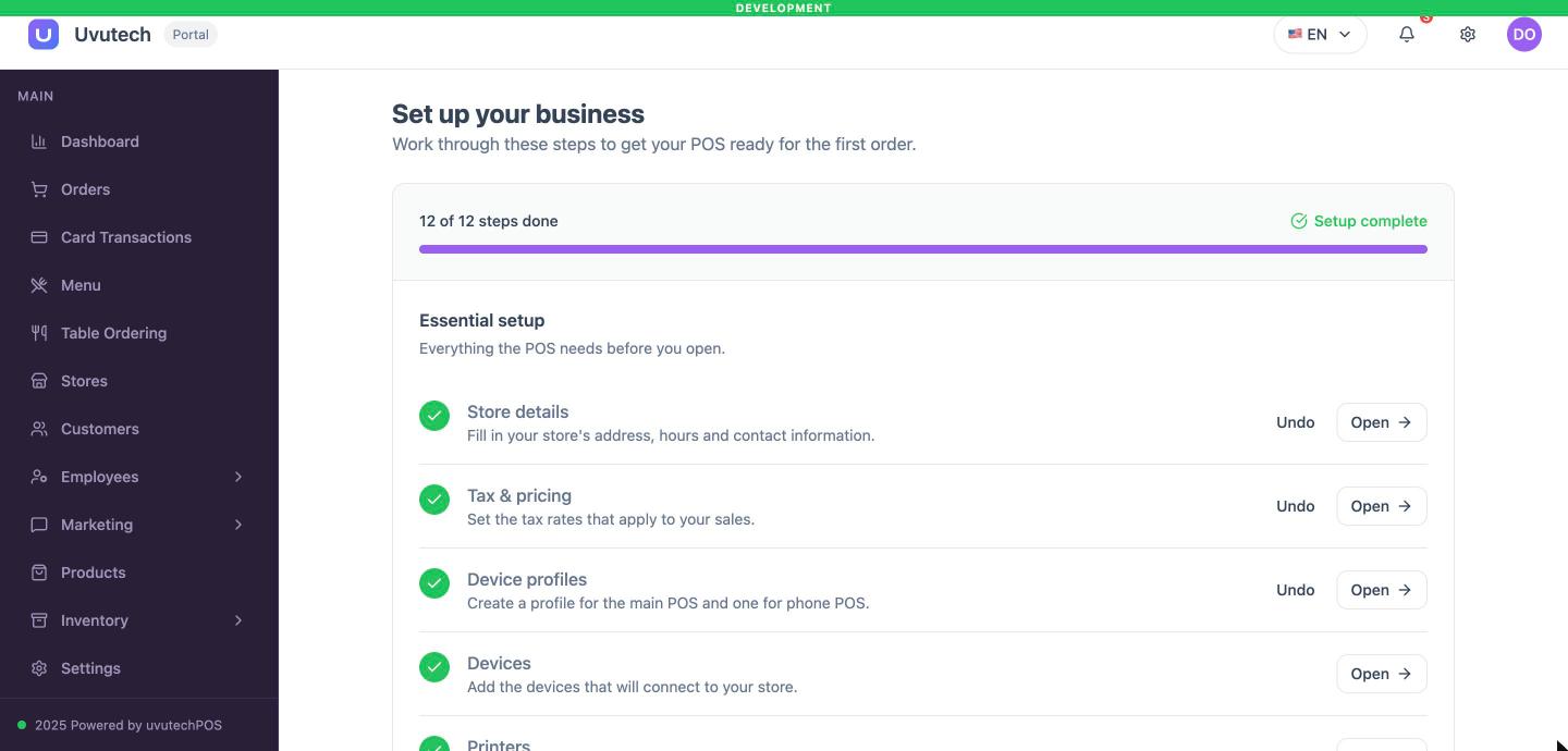 Danh sách Set up your business