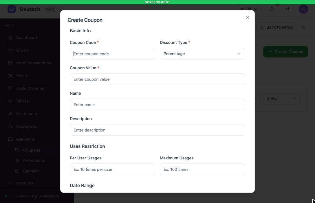 Form Create Coupon