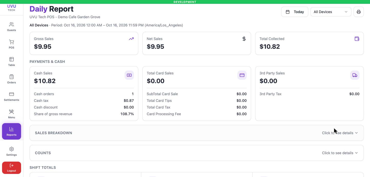 Daily Report trên POS
